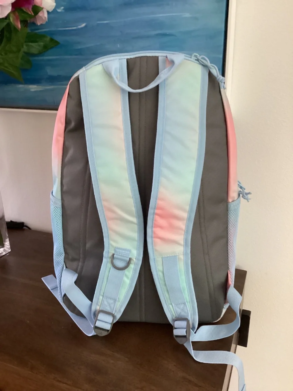 Adidas Midway Youth Soft Shell Backpack Blue and Pink Fits 15” Laptop NWT